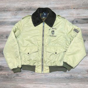 70s Vintage LA SALLE UNIVERSITY College Quilted Insulated Nylon Bomber Jacket